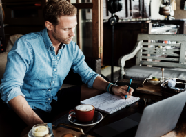 man working darkdesk