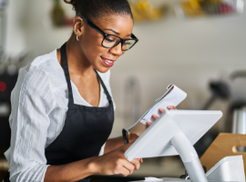 woman working pos